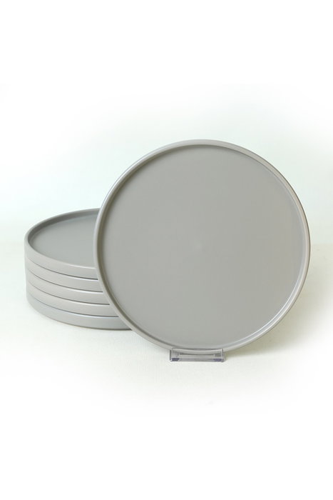 Hermia ST038006F995A000000MAS3T00 Juego de Platos de Servicio de Cerámica, 6 Piezas, 27 cm, Gris Mate